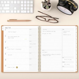 Cambridge Planner 2025-2026 Academic, Weekly & Monthly, 8-1/2" x 11", Large, WorkStyle Focus, Monthly Tabs, Flexible Cover, Sunbaked Clay (1606-905A-07)