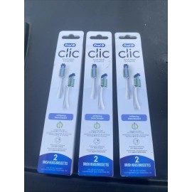 Oral-B 3 Packs Oral-B Clic Toothbrush Replacement Brush 6 Whitening Heads
