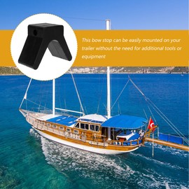Gadpiparty Boat Trailer Bow Stop Rubber V Block Replacement 4" Bow Protection Shock Absorption Trailer Parts Jet Ski Watercraft Bus Boat Universal Bowstand Cushion Black