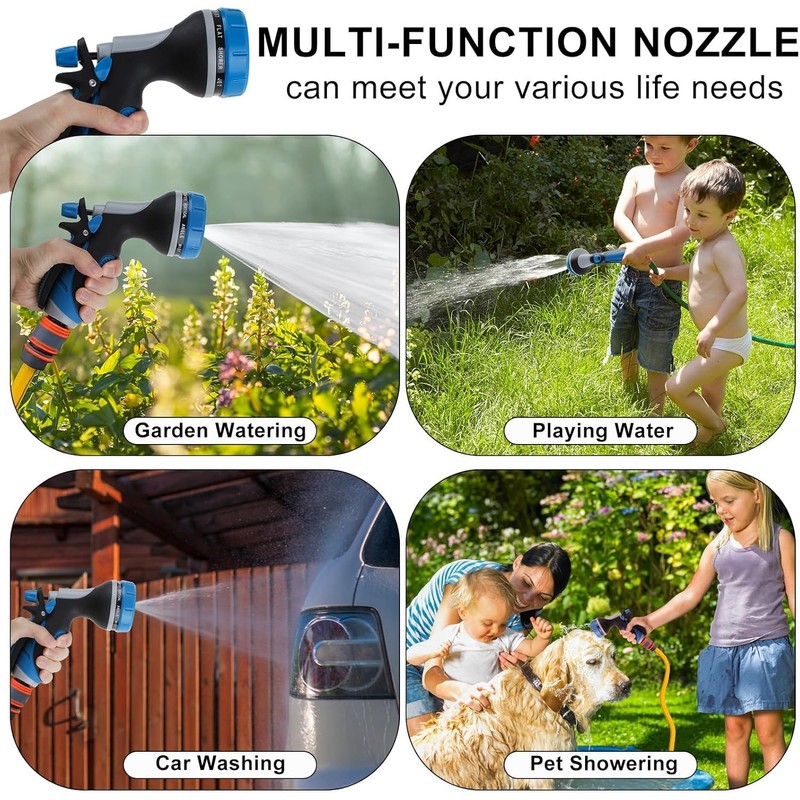 Hose Nozzle with Adjustable 10 Watering Patterns,Garden Hose Spray Nozzle