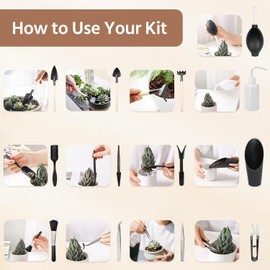 LASZOLA 45 pcs Repotting Set with Potting Mat Tiny Tools for Indoor Plants Succulents, Gardening Bag Kit with Waterproof Tray and Mini Tools, Ideal for Soil Replacement Seedling Transplanting, Blue