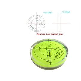 umei High Precision Horizontal Bubble Acrylic Case Bullseye Spirit Bubble Surface Level Round Inclinometers for Surveying Instruments and Tribrachs, 60mm,Accuracy 15'/2 (Green) 60x12mm