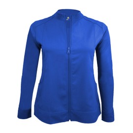 Natural Uniforms Women's Ultra Soft Stretch Zip Up Scrub Jacket (True Royal Blue, Medium)