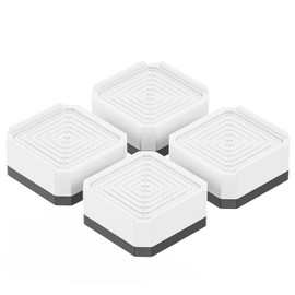 DEWEL Pack of 4 Washing Machine Feet, Dryer Foot Pads, White Furniture Risers - Furniture Raisers for Fridge, Bed, Table, Chair, Sofa (1-Ply, 4 cm)