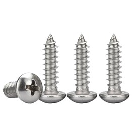 M3*30 Phillips Pan Head Wood Screws 304 Stainless Steel Self-Tapping Screws for Wood Full Thread Woodworking fastener (50pcs)