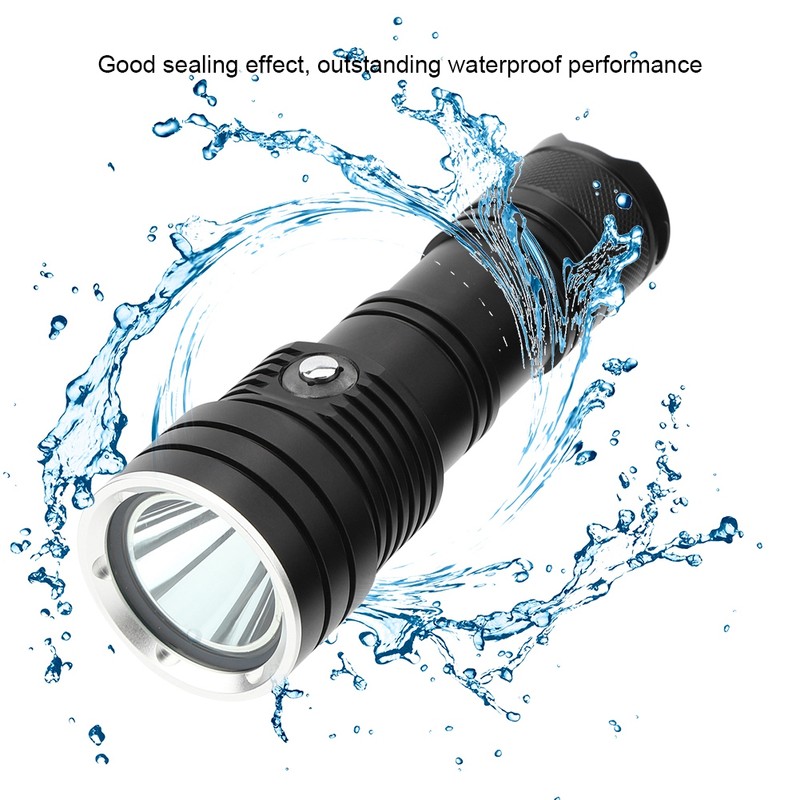 Outdoor Powerful Underwater Diving Aluminum Alloy Flashlight LED Electric Torch
