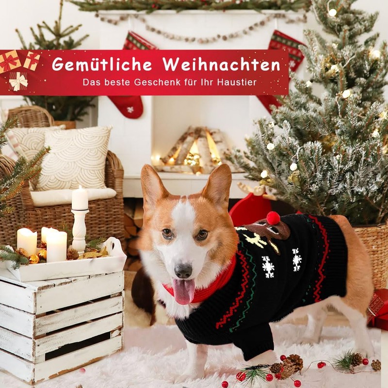 LATRAT Christmas Dog Jumper, Dog Jumper, Christmas Elk Clothing, Christmas