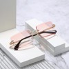 aisswzber Fashion Rimless Rectangle Sunglasses for Women Men Square Glasses