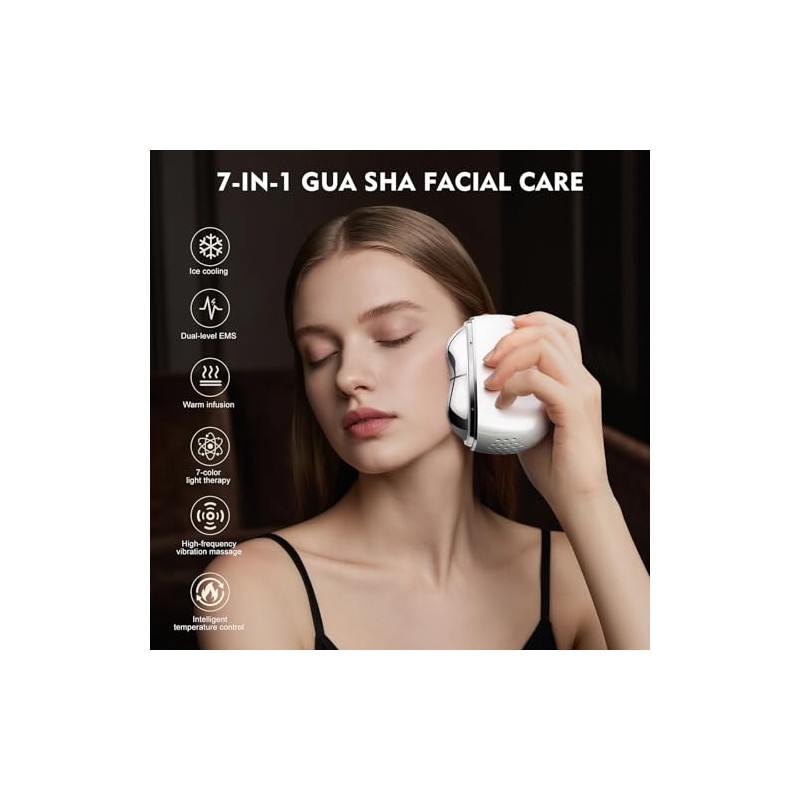 7 in 1 Facial Massager Tool for Skincare Routine, Hot