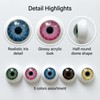 40PCS Realistic Acrylic Dome Eyes, 0.78" Half Round Craft Eyeballs,