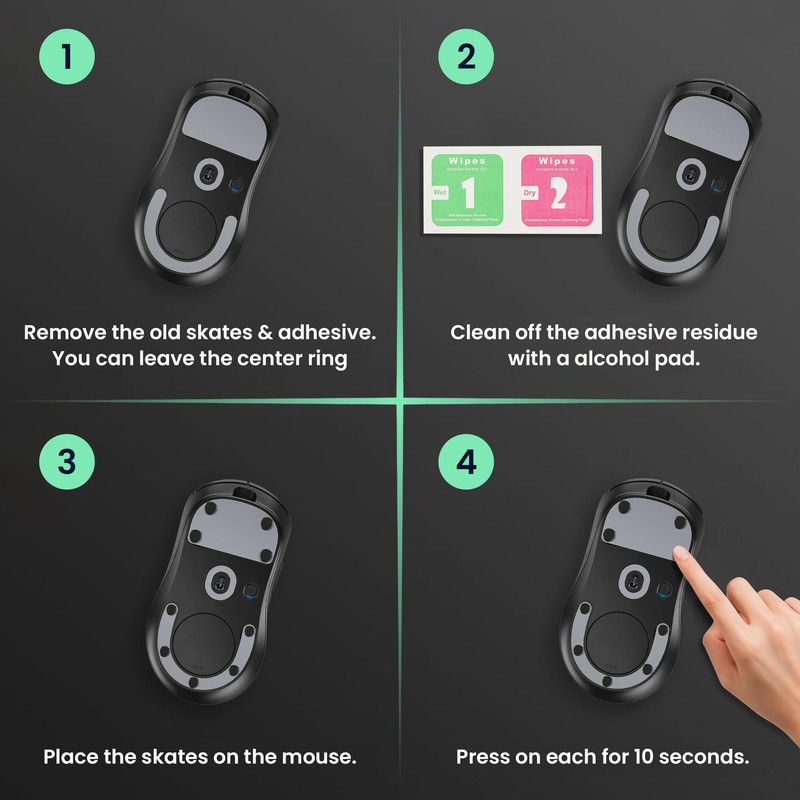 kwmobile 20x Mouse Feet Stickers for Universal Gaming Mouse Glider