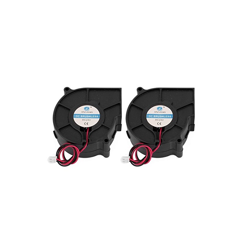 Sourcingmap 75x75x30mm 2Pin 24V Black Blower Cooling Fan for Desktop