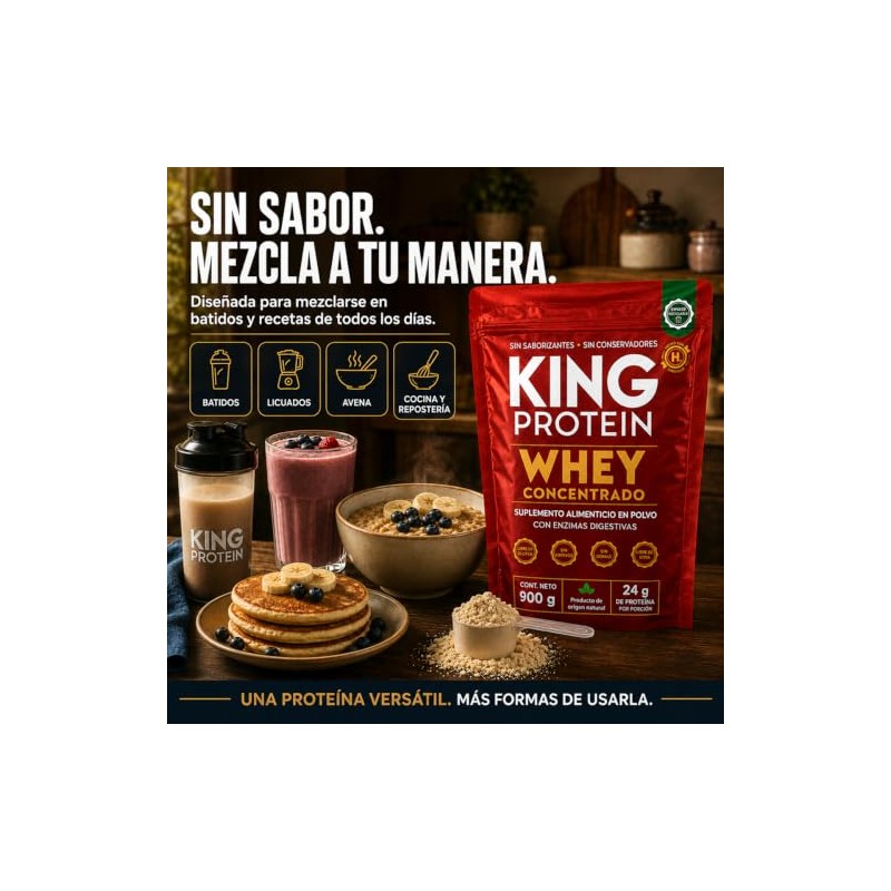 King Protein Proteína Concentrada Suero Sabor Bcaa Antes Después Entrenamiento