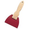 Shimotoro Seisakusho 426 Wooden Handle Triangular Rubber Spatula, Red, Small, Made in Japan