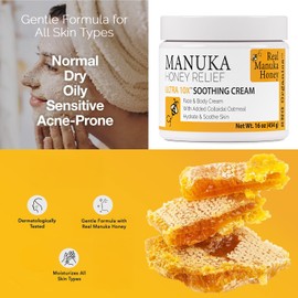 Super Natural Goods Manuka Honey Cream (16oz) – Hydrating Lotion for All Skin Types Suitable for Kids and Adults | Moisturizing Body Cream with Real Manuka Honey Aloe Vera Juice and Cocoa Butter