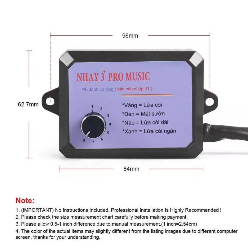 Nhay 3+ Pro Music Rapid Horn Relay 12V-24V（8Tones) Compatible With