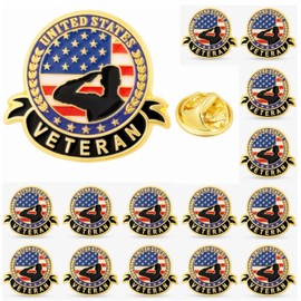 DISCAO 12/25/50/100 pieces Veteran brooches pins enamel American veteran's pin USA Veterans lapel pin Memorial Day pin for Clothes Backpack Hat Military patriotic Decoration Souvenir gift badge bulk (100)