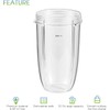 2 Pack Blender Replacement Cups for Nutribullet Blender, 24OZ Cups