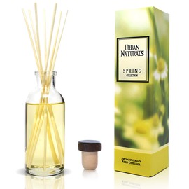 Urban Naturals Spring Clean Reed Diffuser Oil Set | Fresh, Crisp Fragrance of Lemon, Leafy Greens & Lavender | Essential Oil Room Scent Infuser with Reed Sticks | Made in The USA
