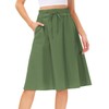 KANCY KOLE Boho Skirts for Women Casual Elastic Waist Pleated