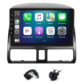 IKASEFU 9" Android 13 Wireless CarPlay Android Auto Car Radio Receiver for Honda CRV 2001-2006, 2+32G Touch Screen Double Din Car Stereo with GPS Navigation WiFi Bluetooth AHD Backup Camera Mic