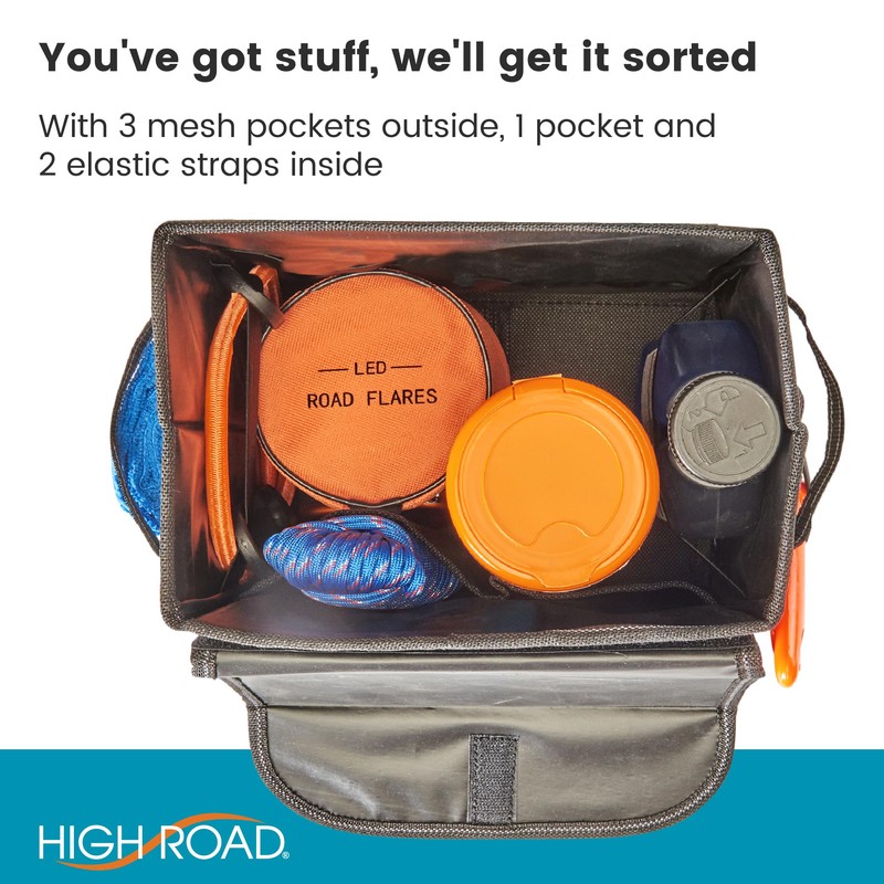 High Road Car Storage Organizer with Lid, Multipurpose Back or
