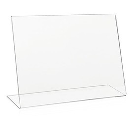 VITAdisplays® L Stand DIN A4 Landscape Format / Table Stand / L Stand / Poster Stand / Advertising Stand / Slanted Made of Original Plexiglas