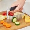 HIC Kitchen Crinkle-Cut Wave Slicer French Fry Vegetable Cutter, Stainless