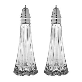 Salt and Pepper Shaker Set - Spice Dispenser Set - Cut Crystal - Large Beautiful Shakers - 7.5" H - Made in Europe - by Barski