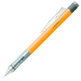 Tombow Mechanical pencil MONO graph 07 neon orange - 0.7 mm line width, HB, integrated refillable eraser [SH-MG56-R7]