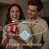 VONALA Four Leaf Clover 925 Sterling Silver Bracelet Lucky turquoise
