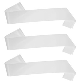 Mabor 3Pcs White Sashes Blank, Plain Pageant Decorate Satin Sashes for Graduation Sash Birthday Bridal Shower Wedding Party Decorations Make Your Own