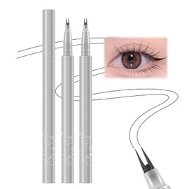 Jutqut 2PCS Double Tip Lower Eyelash Pencil, Natural Lower Eyelashes Liquid Pen, Waterproof Liquid Eyeliner 0.01 MM Double Tip Lower Lash Pen, Smudge proof, Long Wearing, Ultra-Fine Tip(Brown+Black)