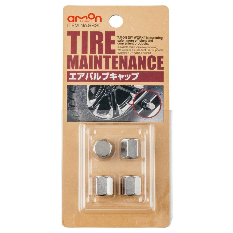 Amon 8825 Air Valve Caps, Brass (Tin-Cobalt Plated), Pack of