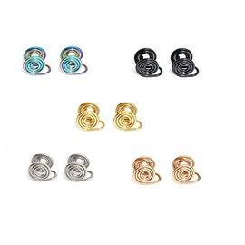 Keloids Pressure Acupressure Clip Earrings Non-pierced Stainless Steel Spiral Earrings (5pairs)