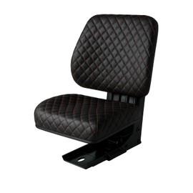 noadre Heavy Duty Tractor Seat Cover Durable Impertex Quilting for Tractors & Forklifts, Lawn Mower (Black Leather-Red Stitched)