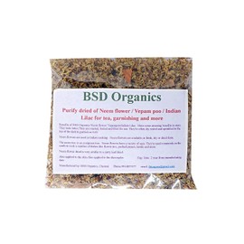 BSD Organics Purify dried Neem flower/Vepam poo/Indian Lilac for tea, garnishing and more (50 gram / 1.7 ounce)