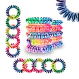 Specora - Spiral Haargummi 10er Pack - 4cm TPU bunt regenbogen