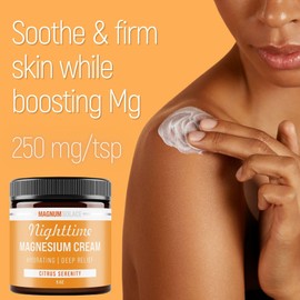 Magnum Solace Nighttime Magnesium Cream – Soothing Relief & Relaxation, Highly Concentrated Magnesium for Muscles & Joints – Apply to Legs or Feet Before Bed – Skin-Friendly