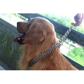 Silver Dog Chain Collar for Large Dogs, Heavy Duty Metal Slip Choke Collar Martingale Collars Training Double Row Chains Choker Collar for Small Medium Large Dog, D3mm