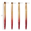 Pure Kolinsky French Nail Brush with Metal Handle (Red-Gold, 14#)