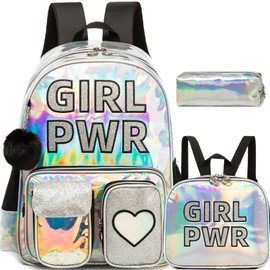 Meetbelify Backpack for Girls Backpacks with Lunch Box Pencil Case for Elementary Student Kids School Travel Bag for Girls Ages 6-8 Years Old