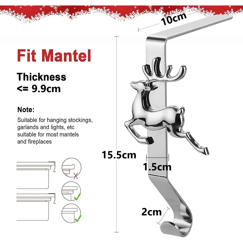 KAHEIGN 5Pcs Christmas Stocking Holders, 5 Styles Snowflake Reindeer Snowman