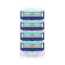 COOLHILL Gillette Replacement Blade ProGlide Electric Replacement Blade 5-Blade ProGlide Fusion Compatible (Navy Blue, 4 Pieces)