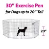 New World Pet Products 30" Foldable Black Metal Dog Exercise