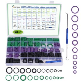 2225pcs 38 Sizes Rubber O Ring Assortment Kit,with 1 Hook Set for Car Plumbing Gas Resists for Pressure Washer Repairs Air Or Gas Sealing Connections Resist Oil and Heat ﻿