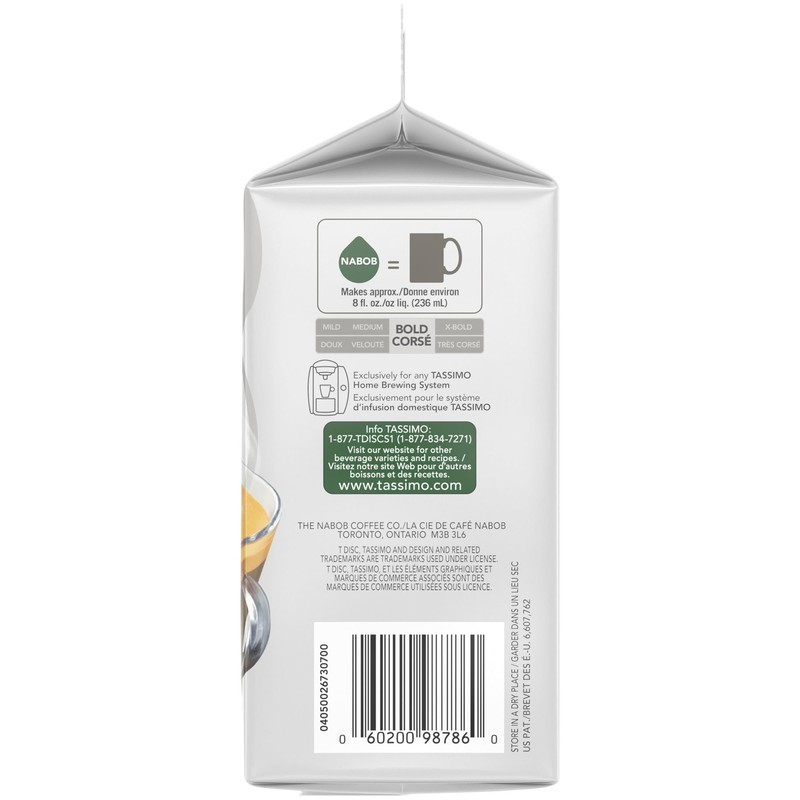 Tassimo Nabob Cafe Crema Coffee, 70 T-Discs (5 Boxes of