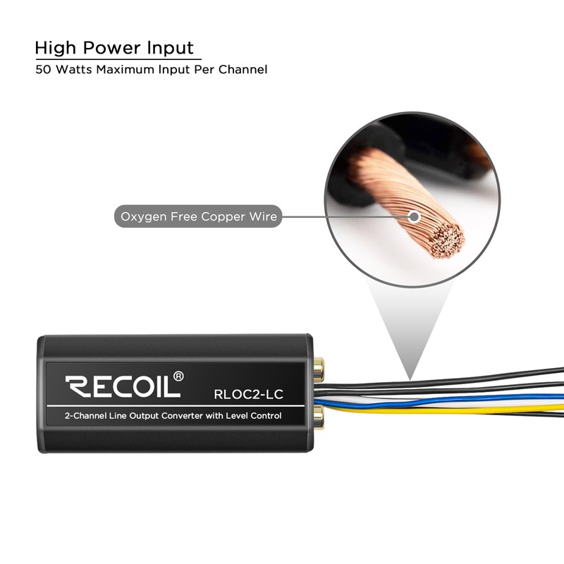 RECOIL RLOC2-LC Two Channel Speaker Cable to RCA adjustable Line