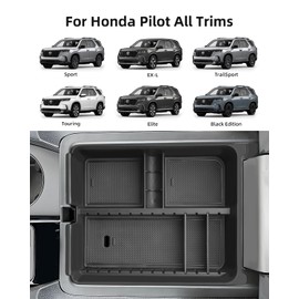 LANGBEAN Armrest Organizer for 2025 2024 2023 Honda Pilot/2024 2025 Ridgeline/2024 2025 2026 Passport, Center Console Organizer, Center Console Tray Custom for Honda Pilot Accessories, Black