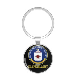 BKR Graphics central intelligence agency CIA Metal Double Sided Key Chain Keychain